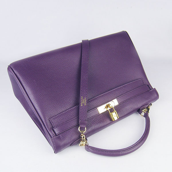 High Quality Hermes Kelly 35cm Togo Leather Bag Purple 6308 - Click Image to Close